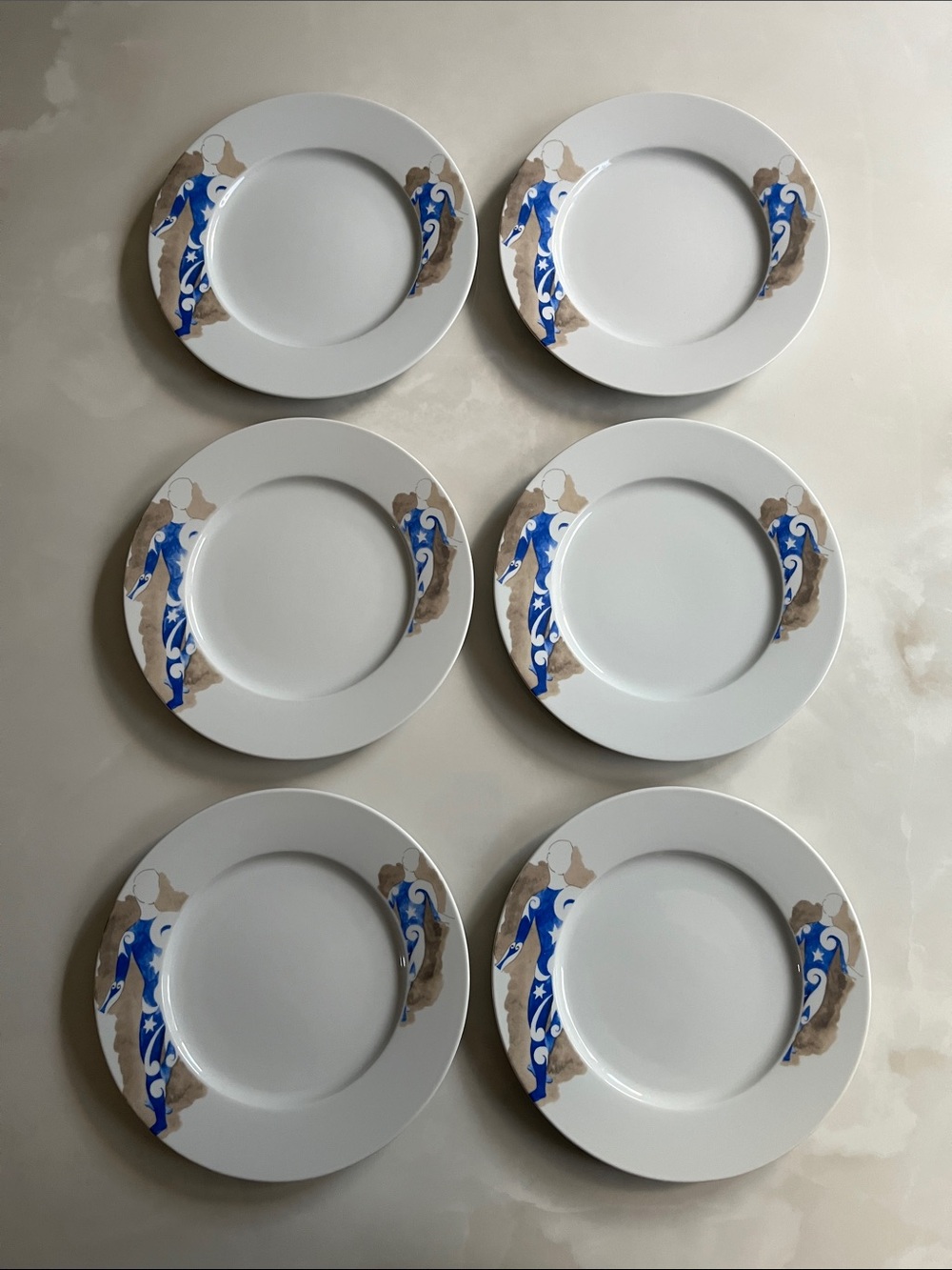 Picasso Acrobat Porcelain Plates Set of 6 - Porcellana di Bohemia